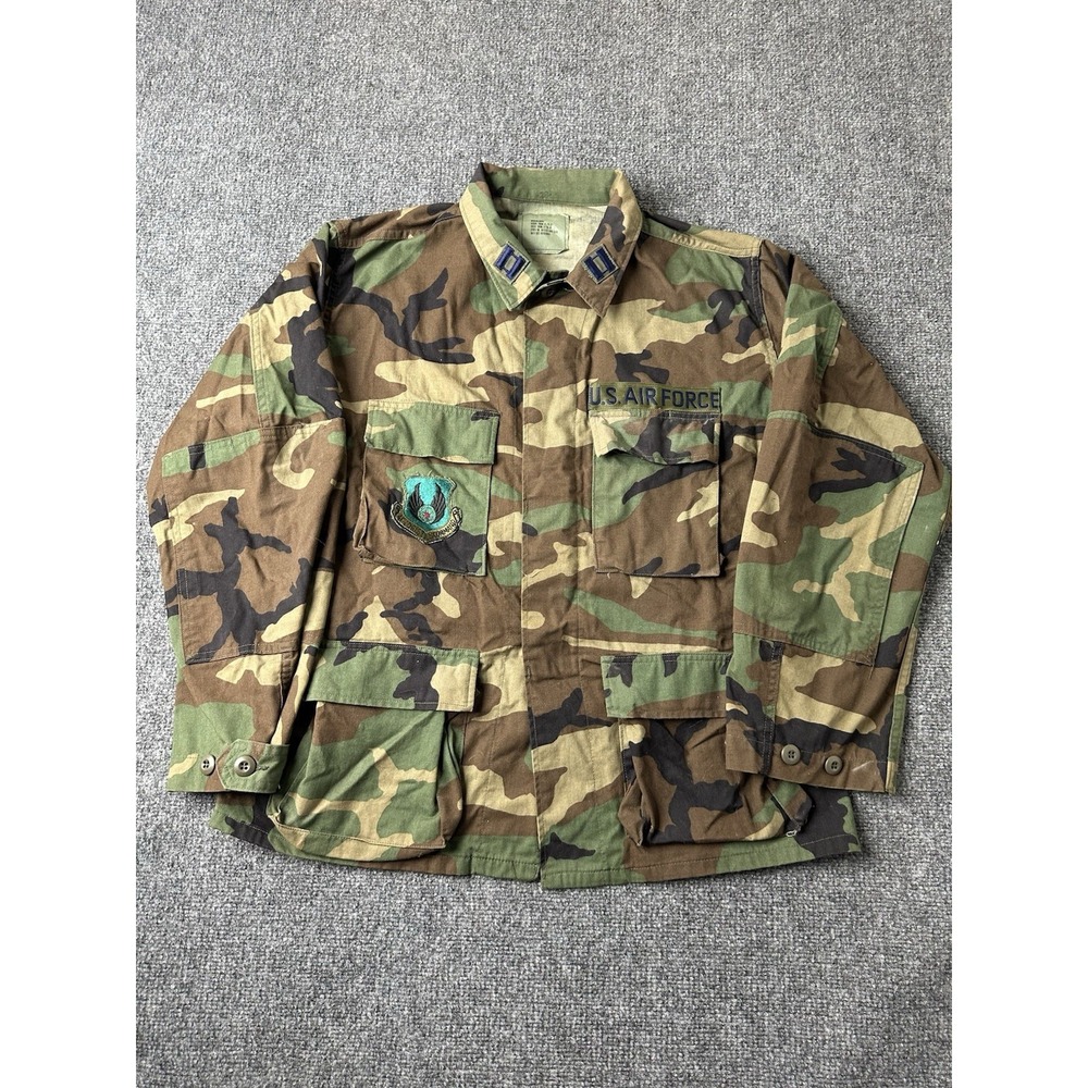 Mens 1990s US Air Force Woodland BDU Combat Jacket, Size M Short